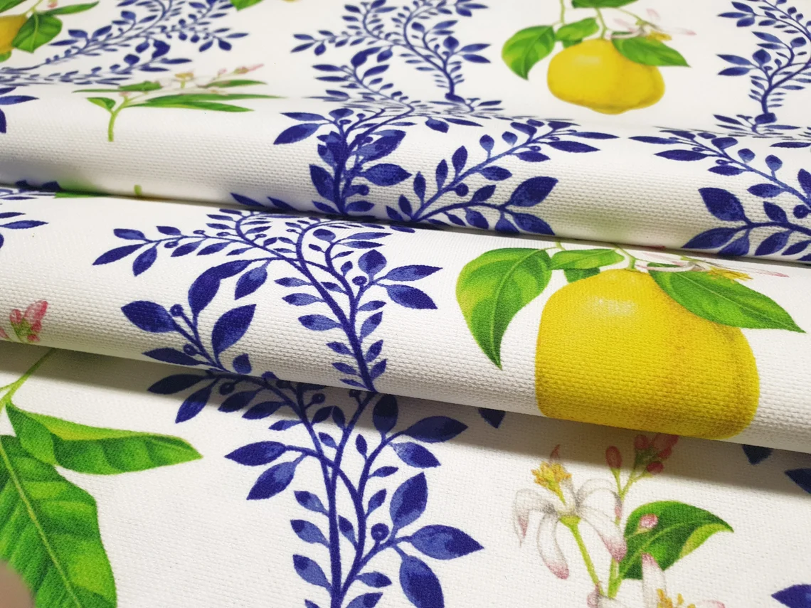Floral Majolica Lemon Fabric