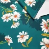 Daisy Flowers Fabric by the Yard - Petrol Green and White Floral Print Fabric for Chair, Sofa Upholstery Fabric, Home Decor, Curtain Fabric