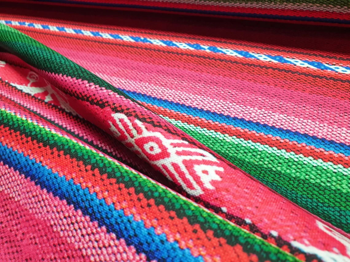 Pink Anatolian Kilim Upholstery Fabric