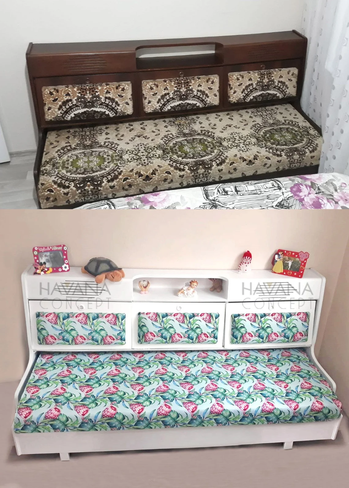 African Protea Flowers Print Fabric