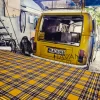 Orange Plaid Upholstery Fabric - Tartan Print