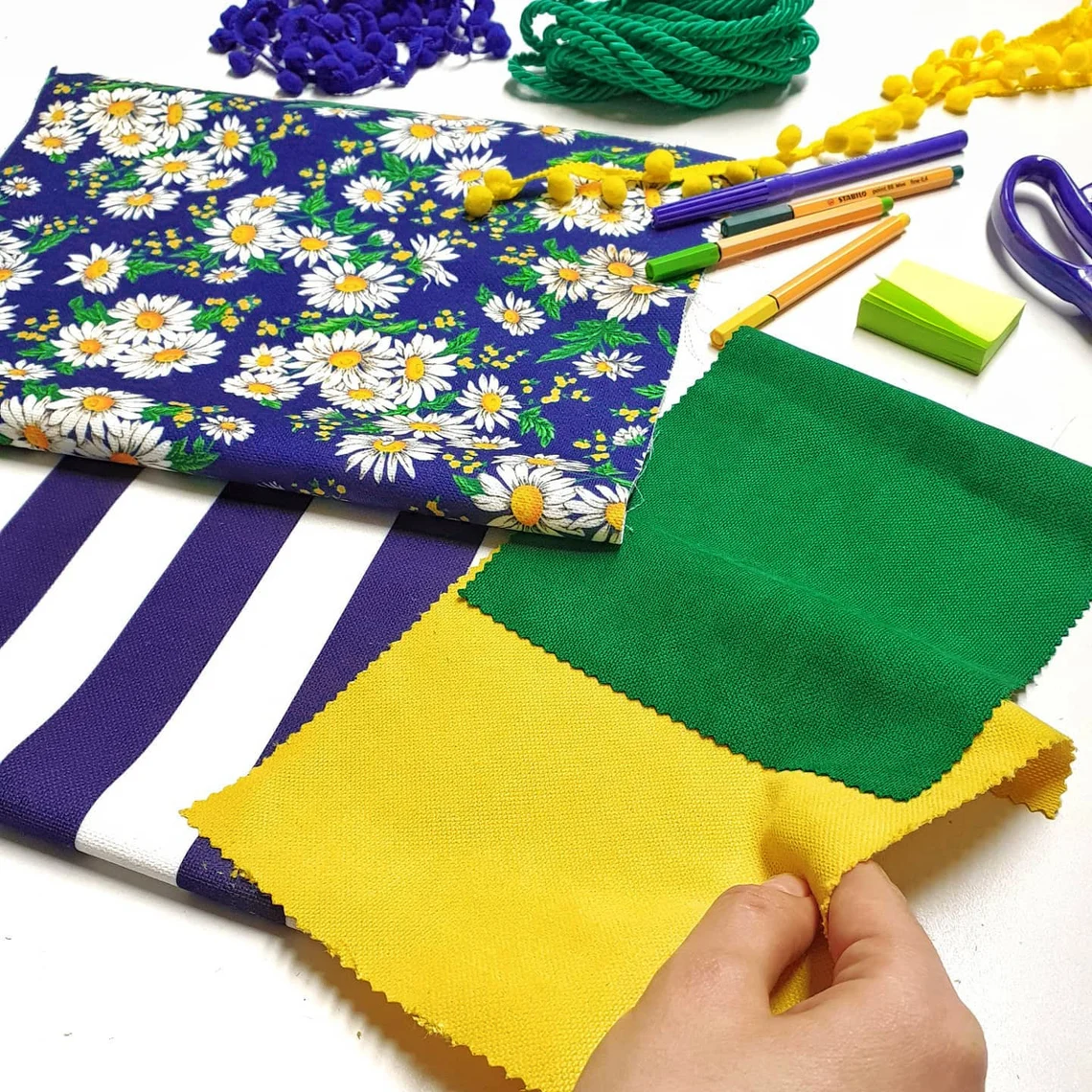 Daisy Flowers Upholstery Fabric by the Yard