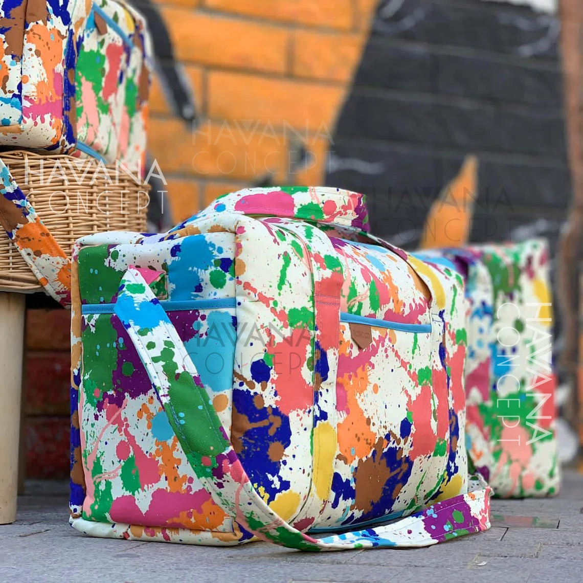 Bohemian Rainbow Splatter Fabric by the Yard