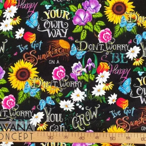 Woodstock Hippie Floral Fabric