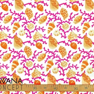 Seashells and Corals Fabric