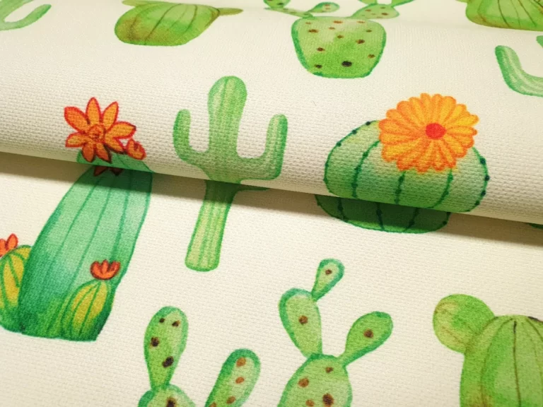 Watercolor Green Cactus Fabric by the Yard