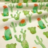 Watercolor Green Cactus Fabric by the Yard