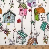 Birds and Bird Houses Fabric by the Yard