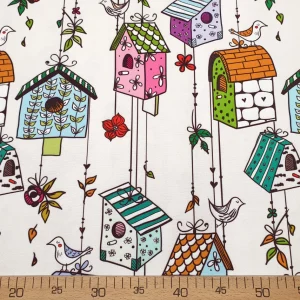 Birds and Bird Houses Fabric by the Yard