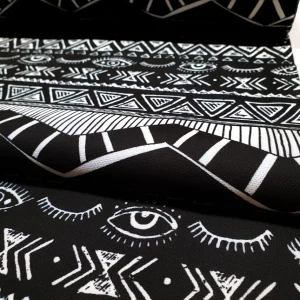Black Aztec Navajo Print Fabric by the Yard