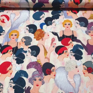 Vintage Classic Retro Ladies Fabric