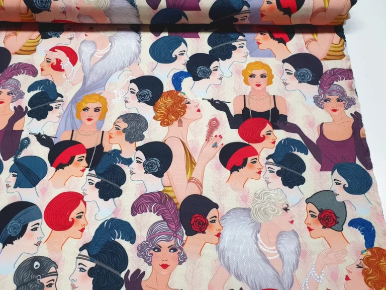 Vintage Classic Retro Ladies Fabric