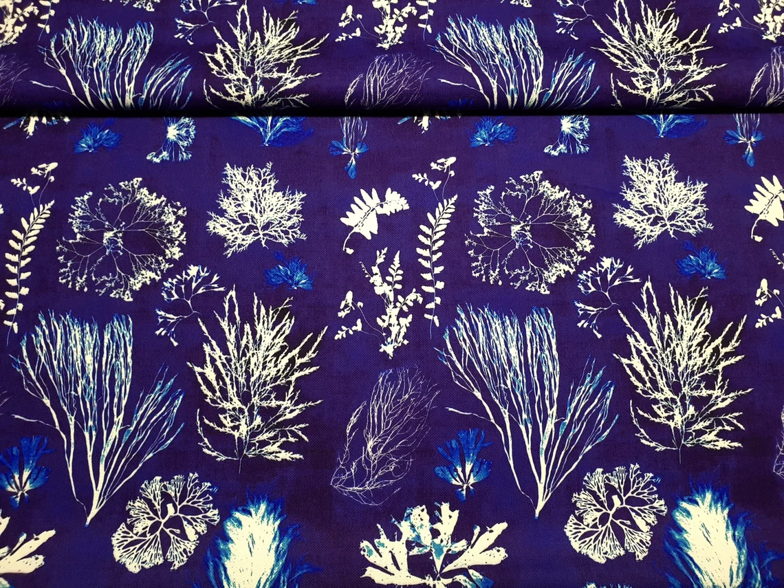 Indigo Coral Reef Fabric