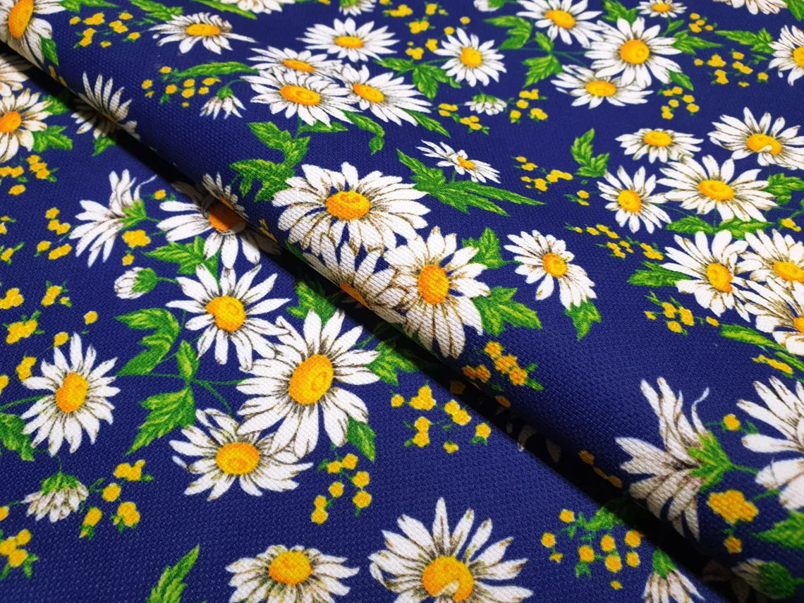 Daisy Flowers Upholstery Fabric by the Yard