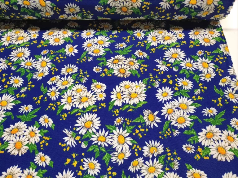 Navy Daisy Floral Fabric