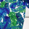Banana Leaves Fabric - Tropical Green Blue Leaf Print Fabric