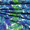Banana Leaves Fabric - Tropical Green Blue Leaf Print Fabric