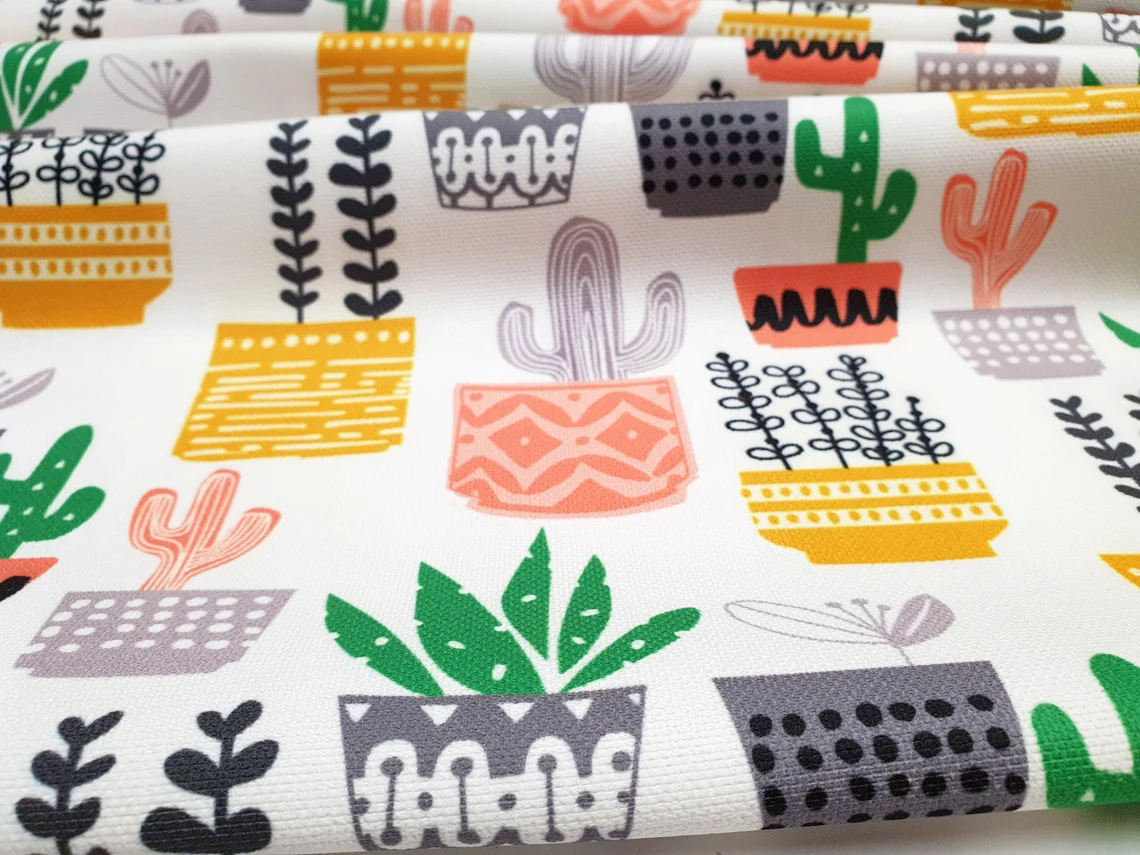 Cactus Cacti in Pots Fabric - Cute Scandinavian Cactus
