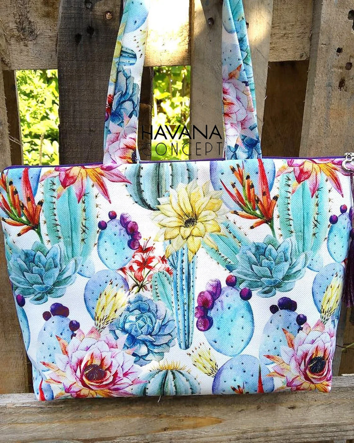 Floral Cactus Print Upholstery Fabric by the Yard