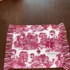 Maroon Indian Toile de Jouy Fabric