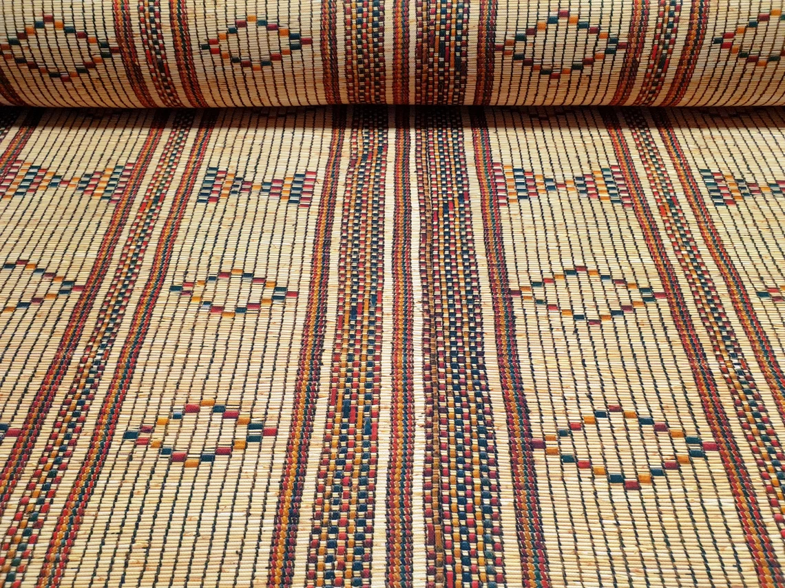 Bohemian Wicker Kilim Fabric by the Yard