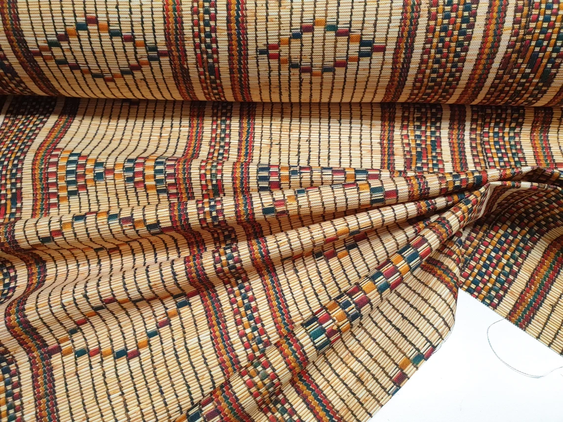 Bohemian Wicker Kilim Fabric by the Yard