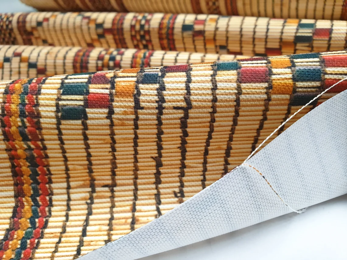 Bohemian Wicker Kilim Fabric by the Yard