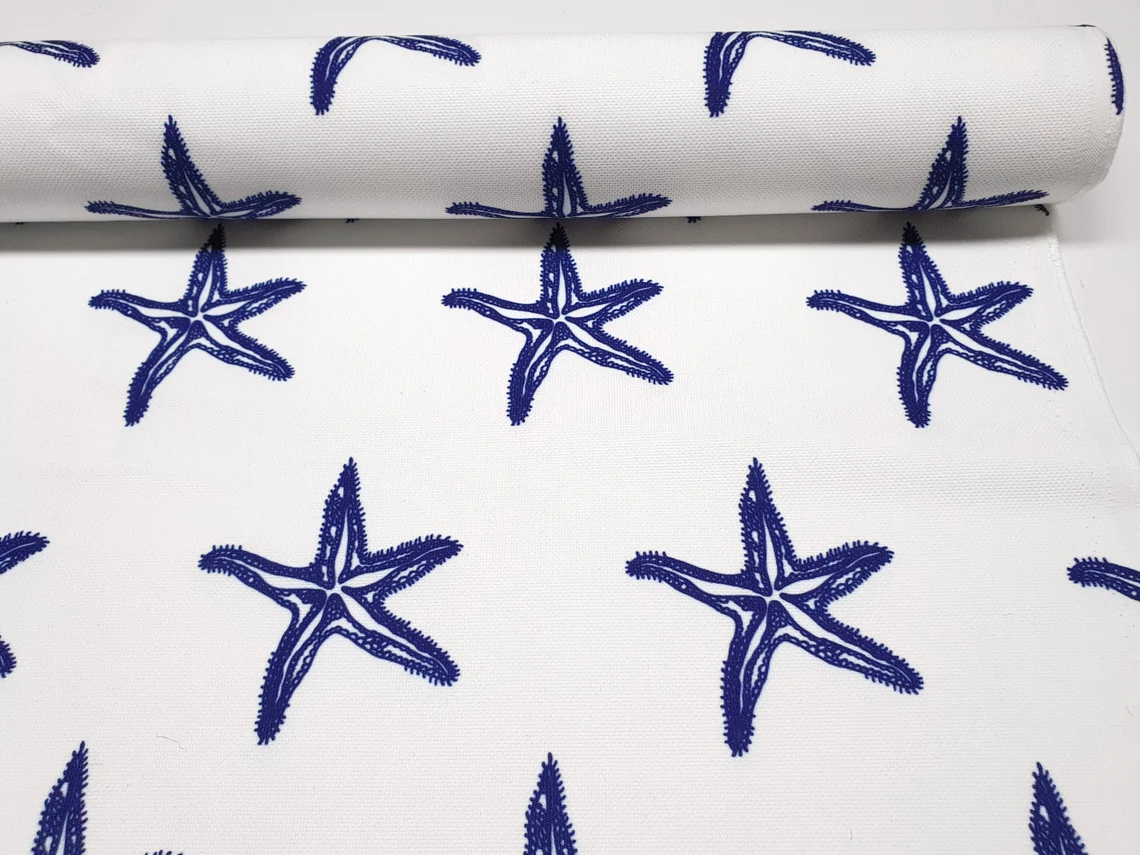 Nautical Navy Starfish Fabric