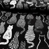 Pack of Cats Fabric - Black and White Kittens