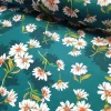 Daisy Flowers Fabric by the Yard - Petrol Green and White Floral Print Fabric for Chair, Sofa Upholstery Fabric, Home Decor, Curtain Fabric
