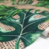 Green Monstera Leaves Fabric