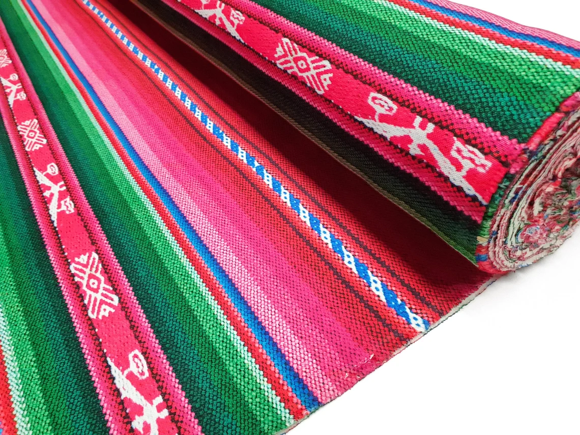 Pink Anatolian Kilim Upholstery Fabric