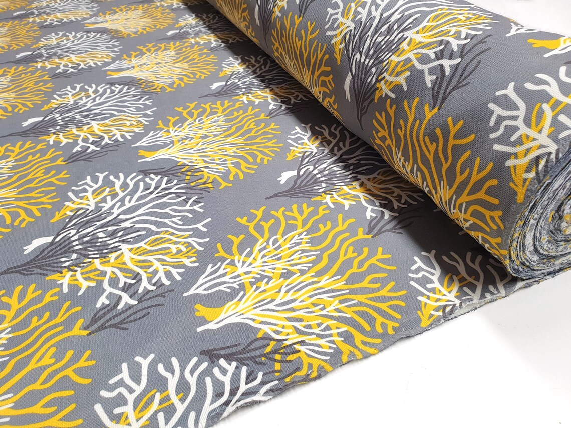 Yellow Coral Reef Fabric
