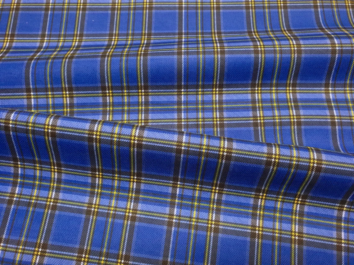 Royal Blue Plaid Fabric