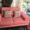 Red and White Gingham Fabric