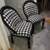Black White Gingham Fabric