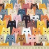 Colorful Packed Cats Fabric