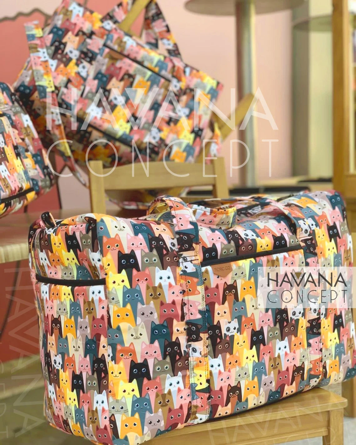 Packed Cats Fabric by the Yard