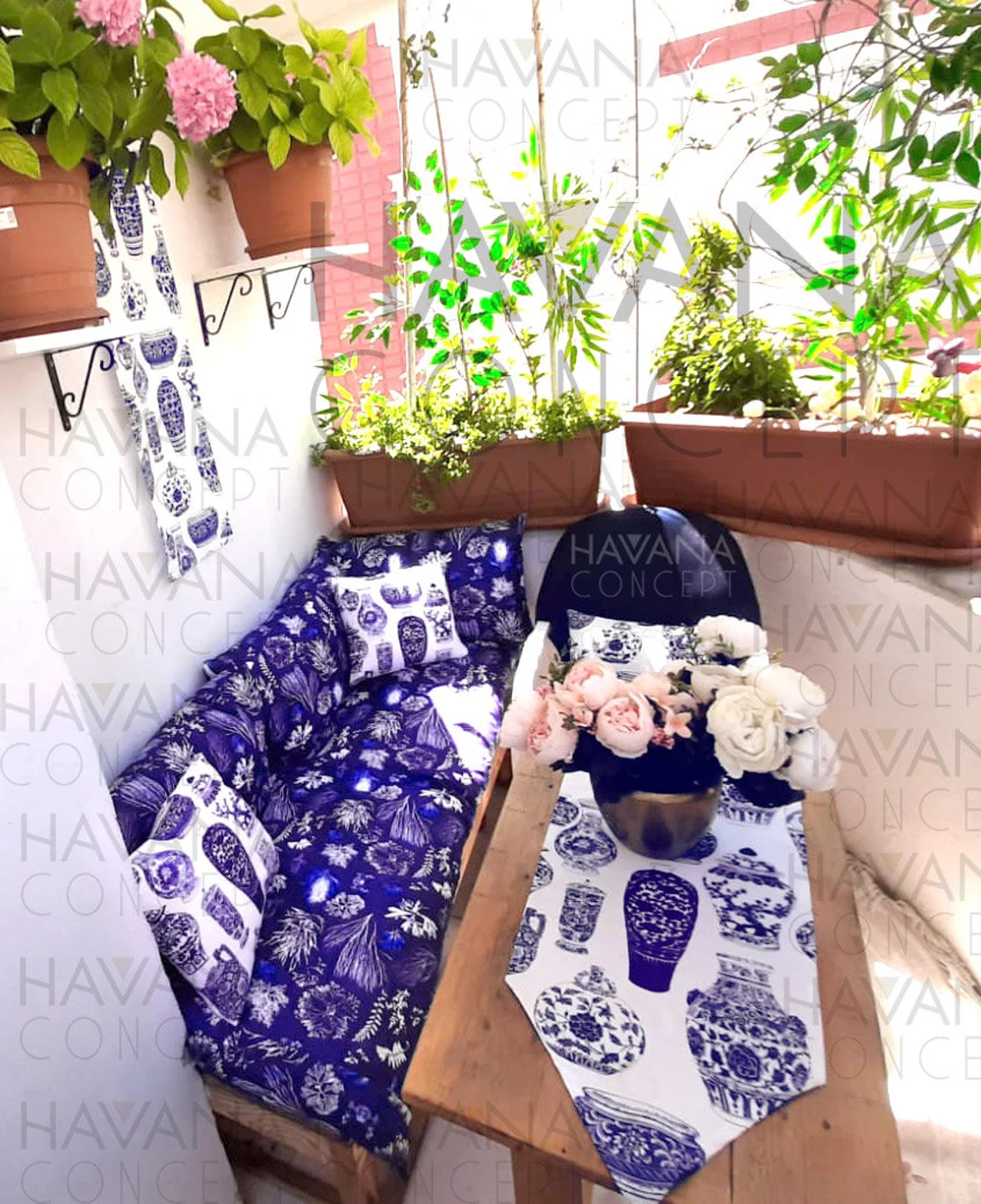 Indigo Coral Reef Fabric - Nautical Fabric by the Yard