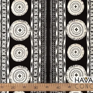 White Beige Mandala Print Fabric