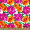 Floral Fuchsia Orange Roses Fabric