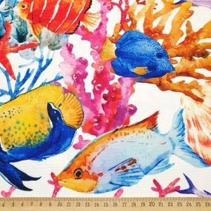Coral Reefs and Fishes Fabric
