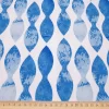 Blue White Wavy Stripes Fabric