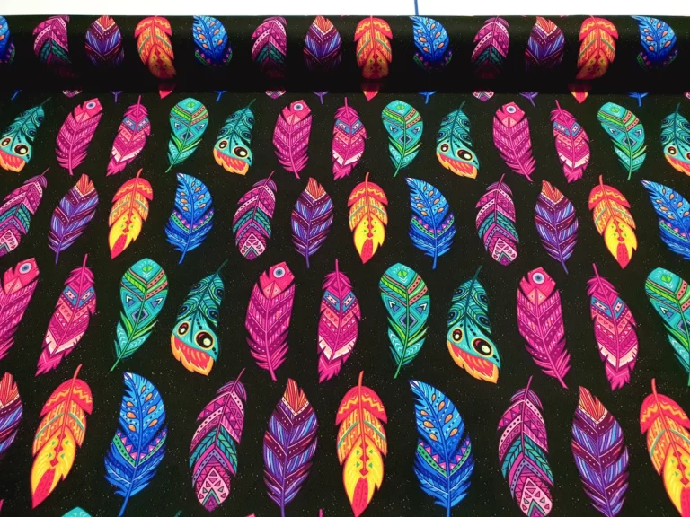 Boho Tribal Feathers Fabric by the Yard