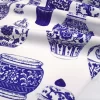 Bleu Blanc Porcelain Vases Fabric