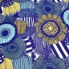 Blue Japanese Flowers Fabric