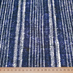 Indigo Batik Stripe Fabric