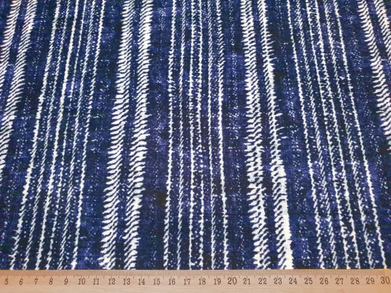 Indigo Batik Stripe Fabric
