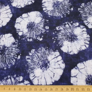 Indigo Round Batik Fabric