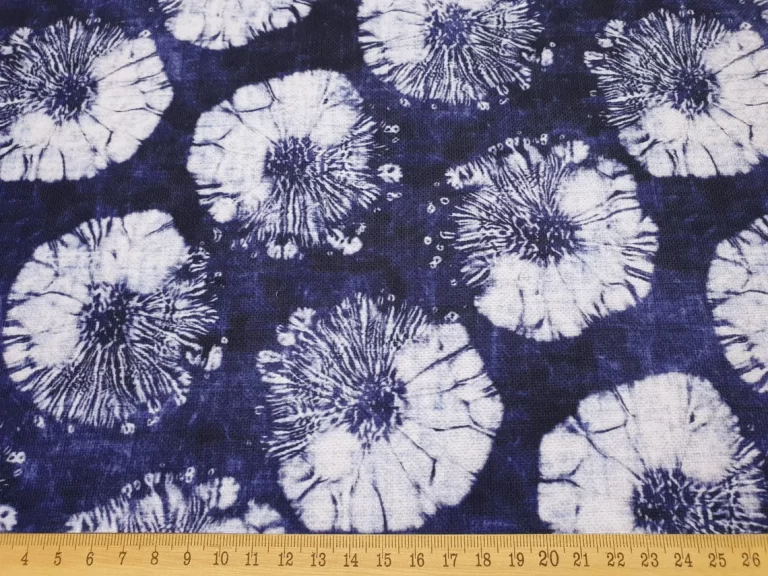 Indigo Round Batik Fabric